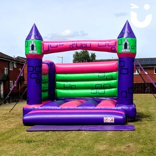 A photo of a large professional bouncy castle