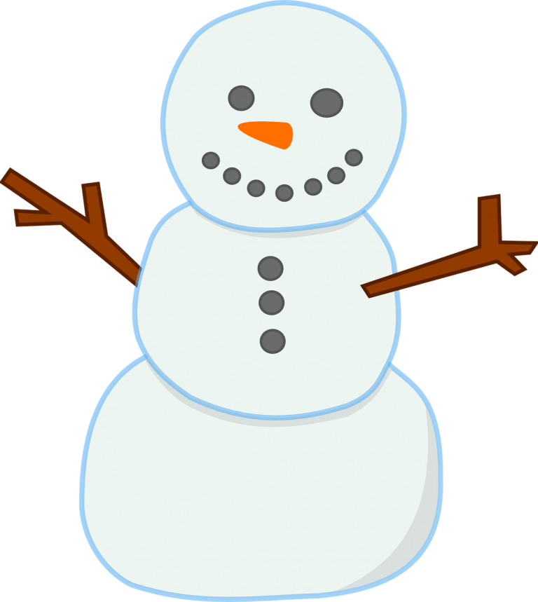 A cartoon image of a snowman